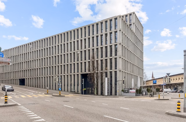 Ground-floor office space in a representative commercial building