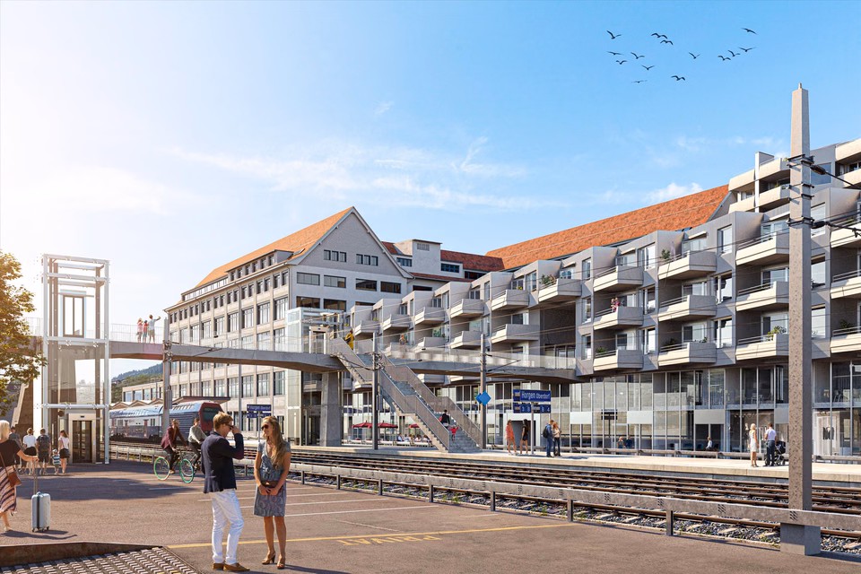 Attractive retail and office spaces directly at Horgen Oberdorf station, Fabrikgasse / Dammstrasse, 8810 Horgen, Zurich, CH
