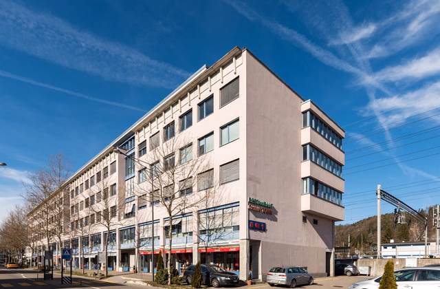 Representative commercial building in the immediate vicinity of the train station