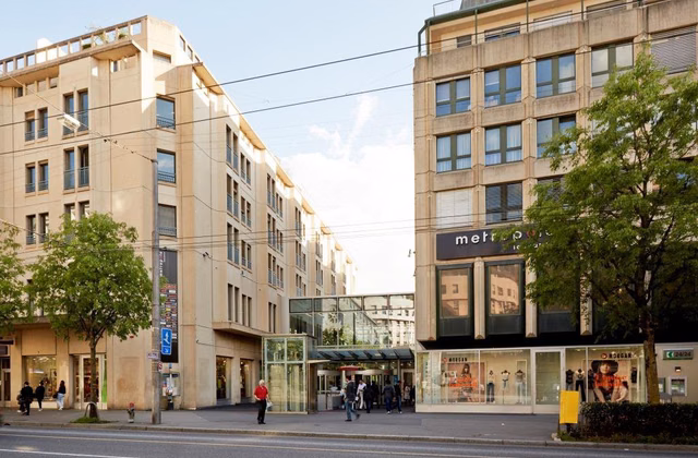 Underground parking spaces in the Metropole shopping centre