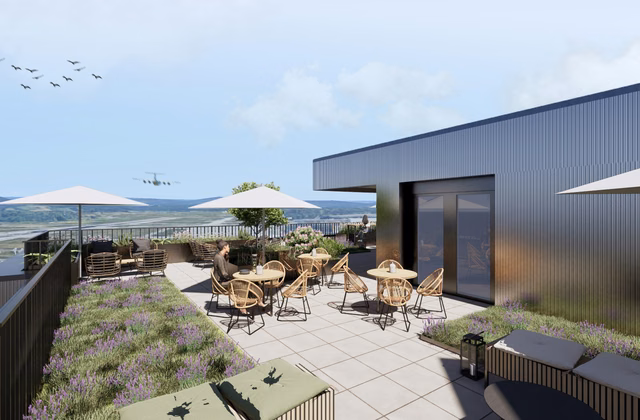 500 m² nearly-new, cooled office space with direct view of air traffic