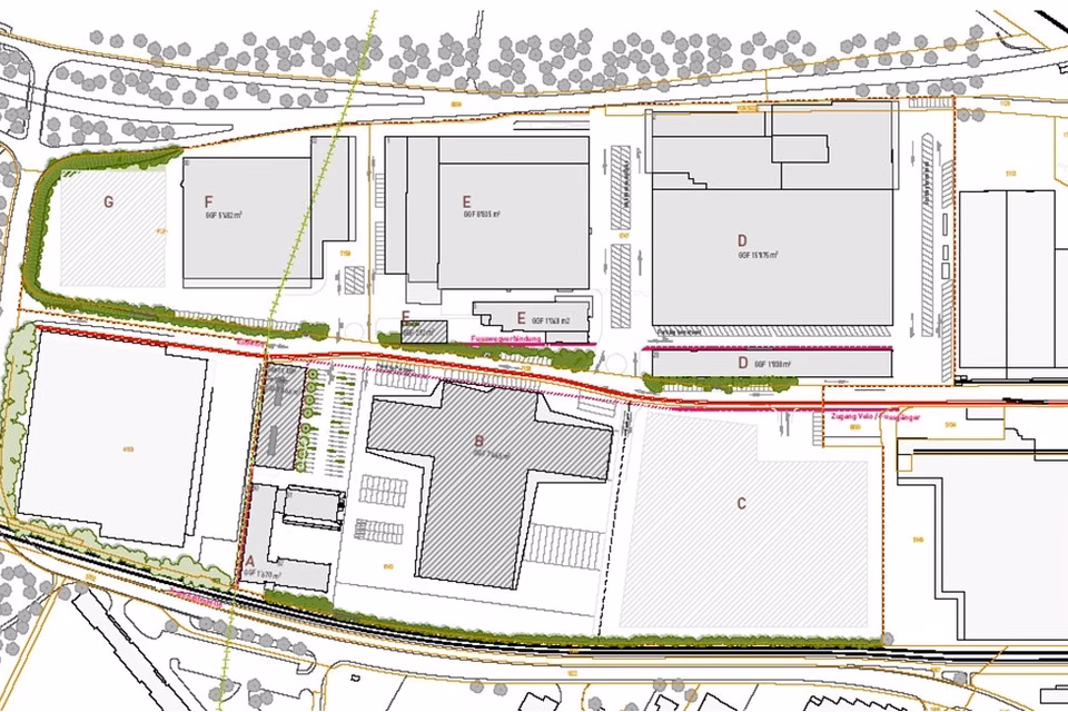 Last remaining Magnet site — Building Plot C: 18'000 m², enough space for your goals, Güterstrasse, 4133 Pratteln, Basel-Landschaft, CH